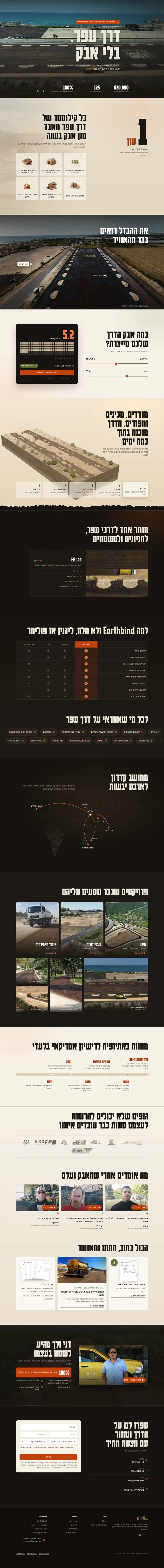 אתר הדגמה, מניעת אבק לדרכי עפר